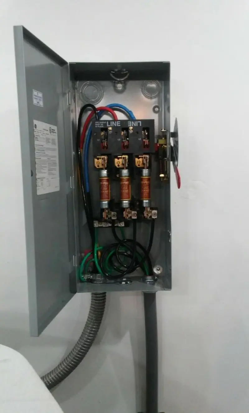 Three-phase disconnect switch installed for Smoke Detector Installation in South Brunswick
